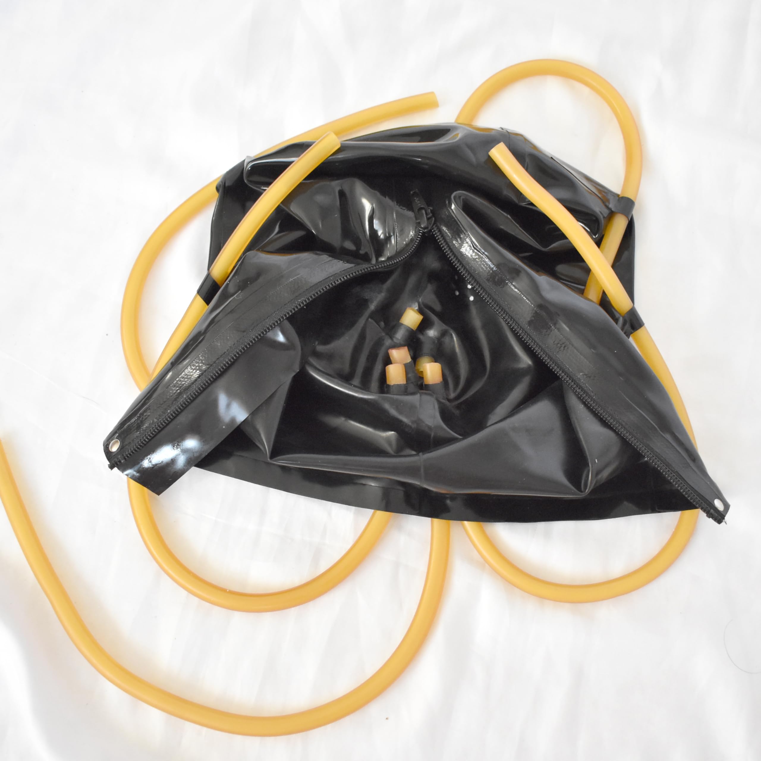 Latex Maske Atemschläuche – Bondage Hood für Fetisch & BDSM Breathplay