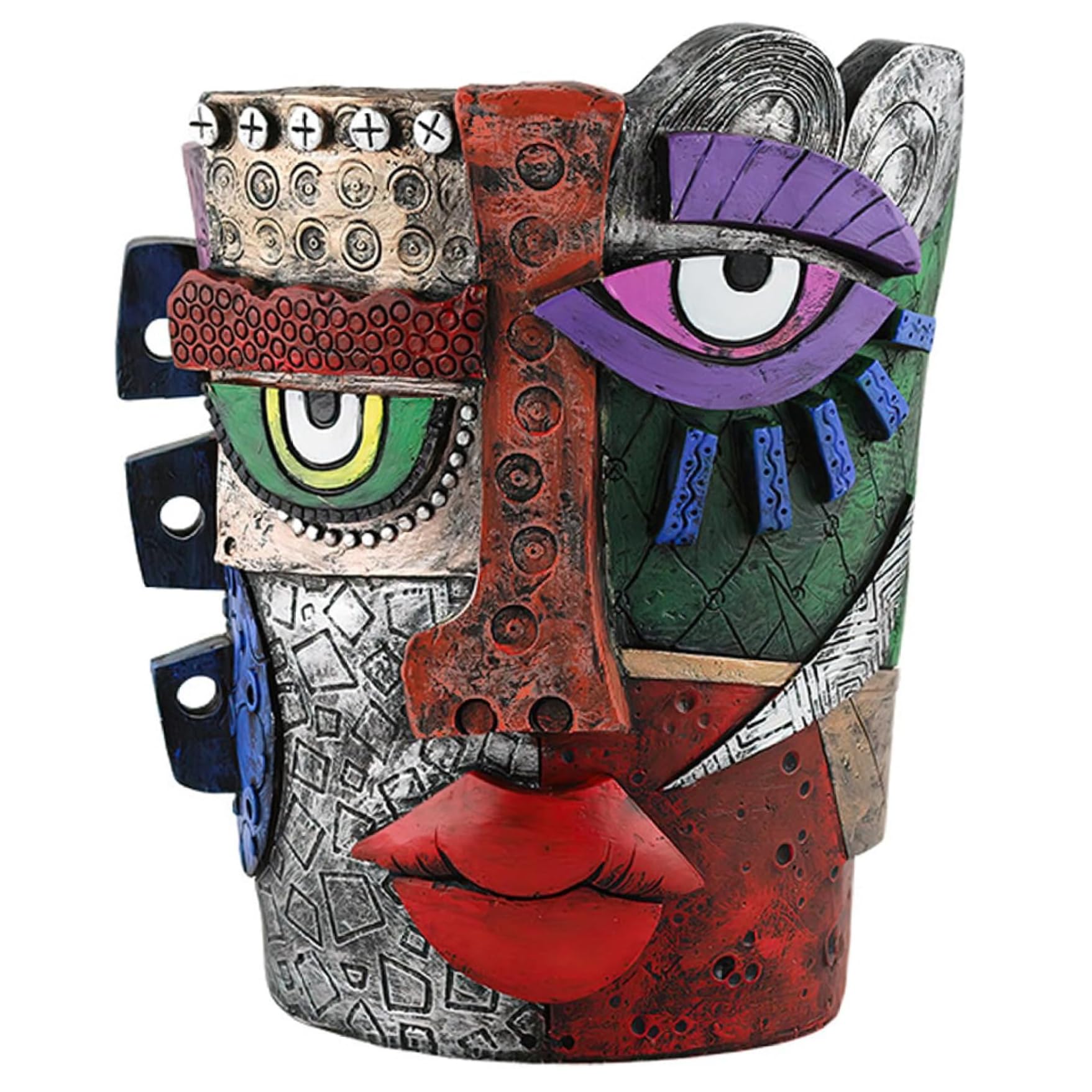 Face planter coloré pour balcon et salon, vase résine unique