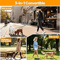 Vista 6 de XiaZ Double Dog Leash for Two Dogs, No Tangle with 360° Swivel & 4 Comfortable Handles, Heavy Duty Dual Dog Leash with Highly Reflective Rope