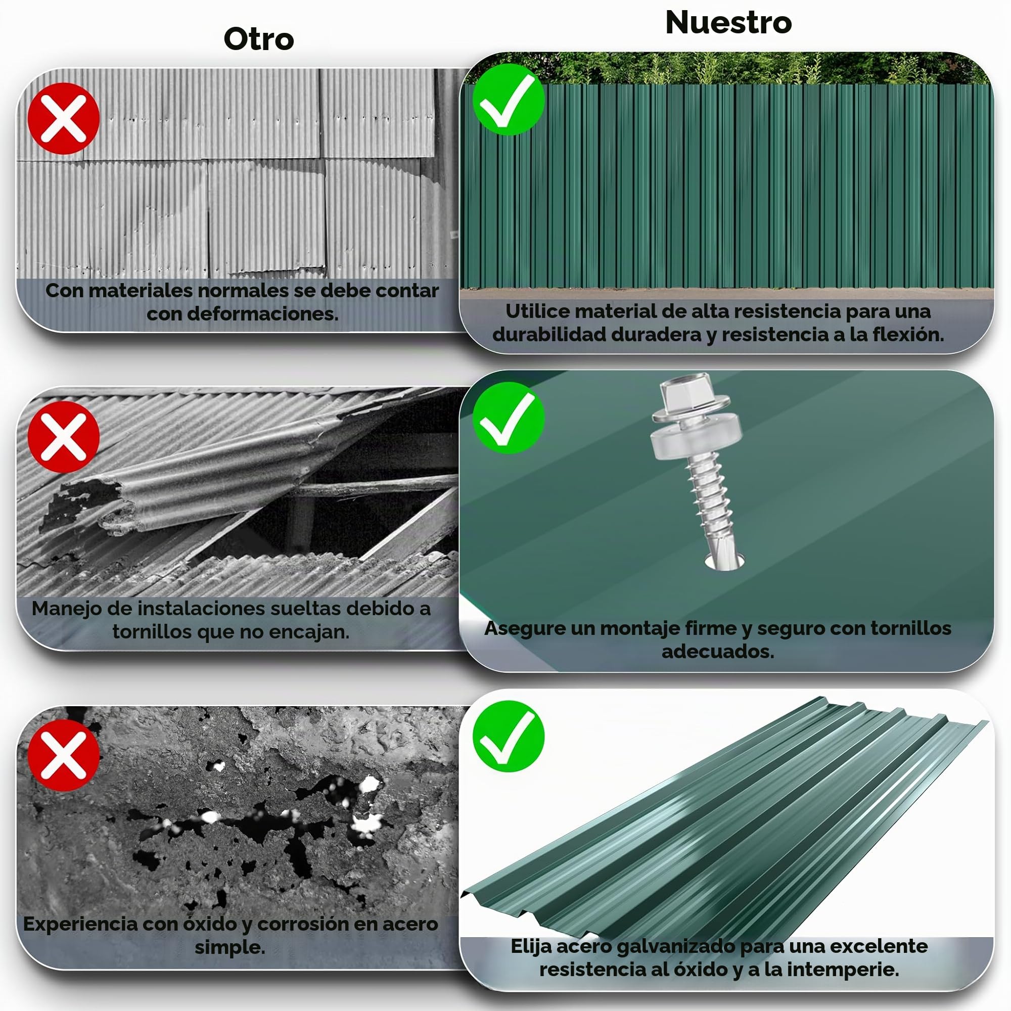 ACXIN 12 láminas perfiladas trapezoidales de 129,5 x 45 cm = 7 m², galvanizadas, placas onduladas, chapa de acero galvanizado, para cobertizo y cochera, con tornillos y guantes de montaje, color verde