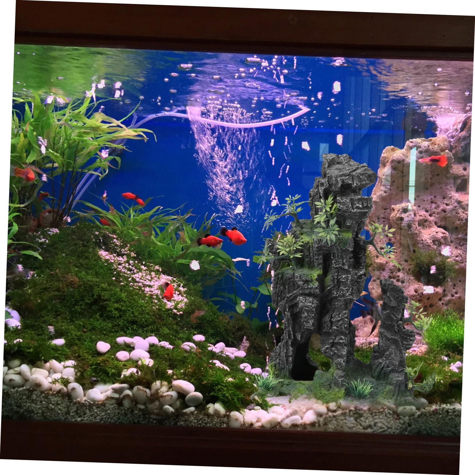 Yardwe Decoración Acuario Adorno De Rocalla Simulación De Pecera Paisaje De Rocalla Accesorio Decoración Acuario Piedras
