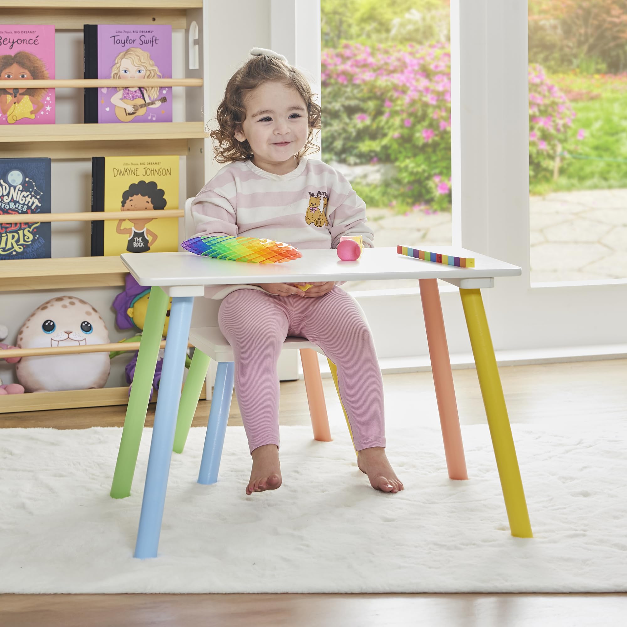 Liberty House Toys - Kids Table and Chair Set - White - MDF