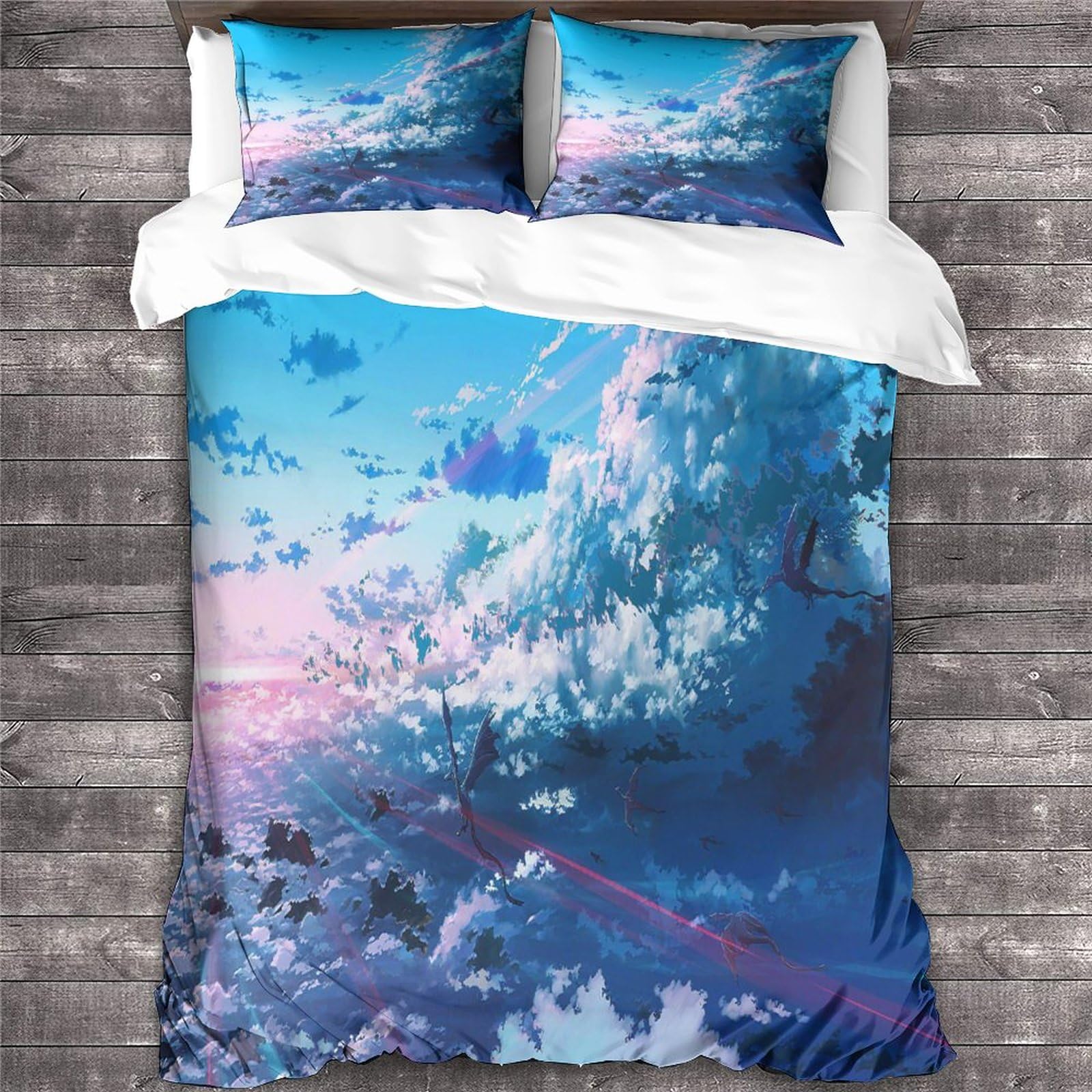 Housse de couette King 220x240 anime en microfibre 3D avec ses deux taies