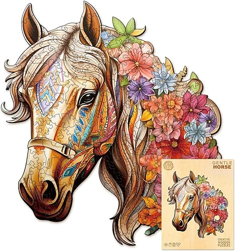 Rompecabezas de madera para adultos, rompecabezas de caballo de madera, rompecabezas de 270 piezas para adultos, regalos de cumpleaños para amantes