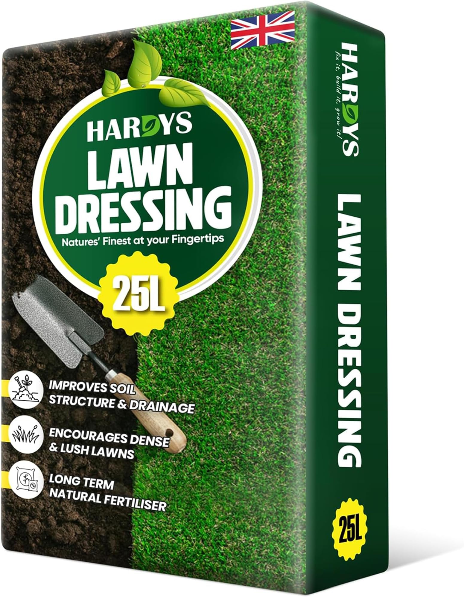 Hardys 25L Sandy Loam Lawn Dressing Top Soil - Enriched Organic Lawn Sand & Garden Soil Improver | Ideal for Fixing, Levelling, Overseeding - Fine Top Compost for Garden Grass Seeding