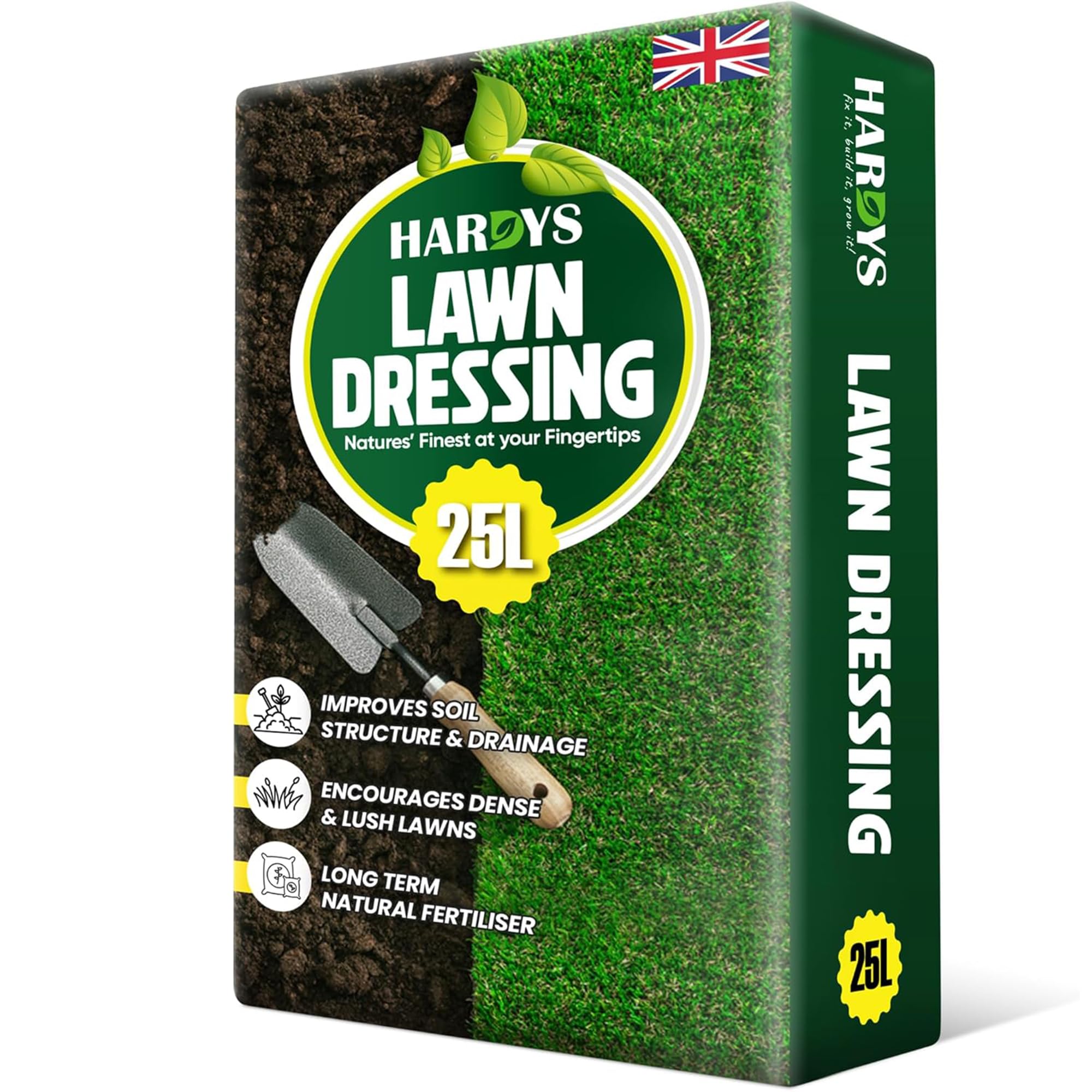 Hardys 25L Sandy Loam Lawn Dressing Top Soil - Enriched Organic Lawn Sand & Garden Soil Improver | Ideal for Fixing, Levelling, Overseeding - Fine Top Compost for Garden Grass Seeding