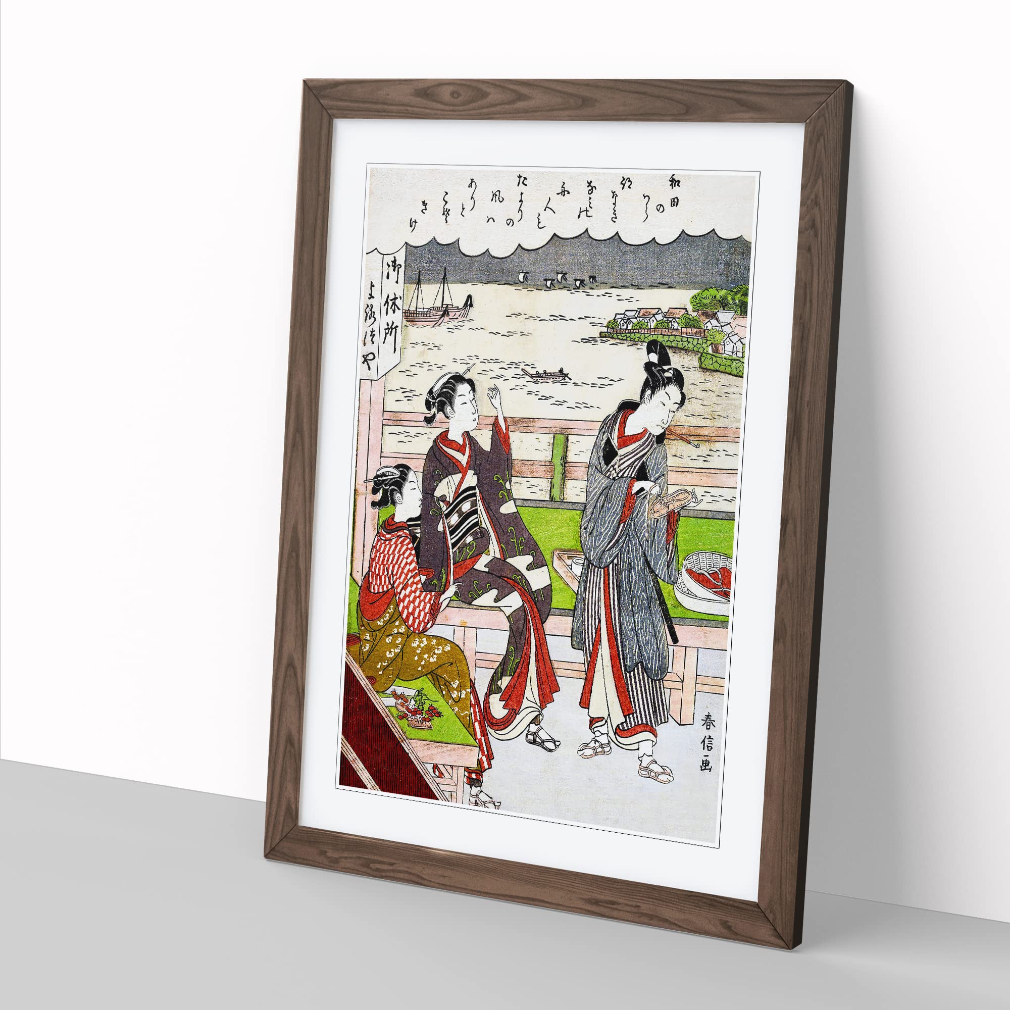 Two Women At A Teahouse By Harunobu Suzuki Asian Japanese Framed Wall Art Print - Image 2