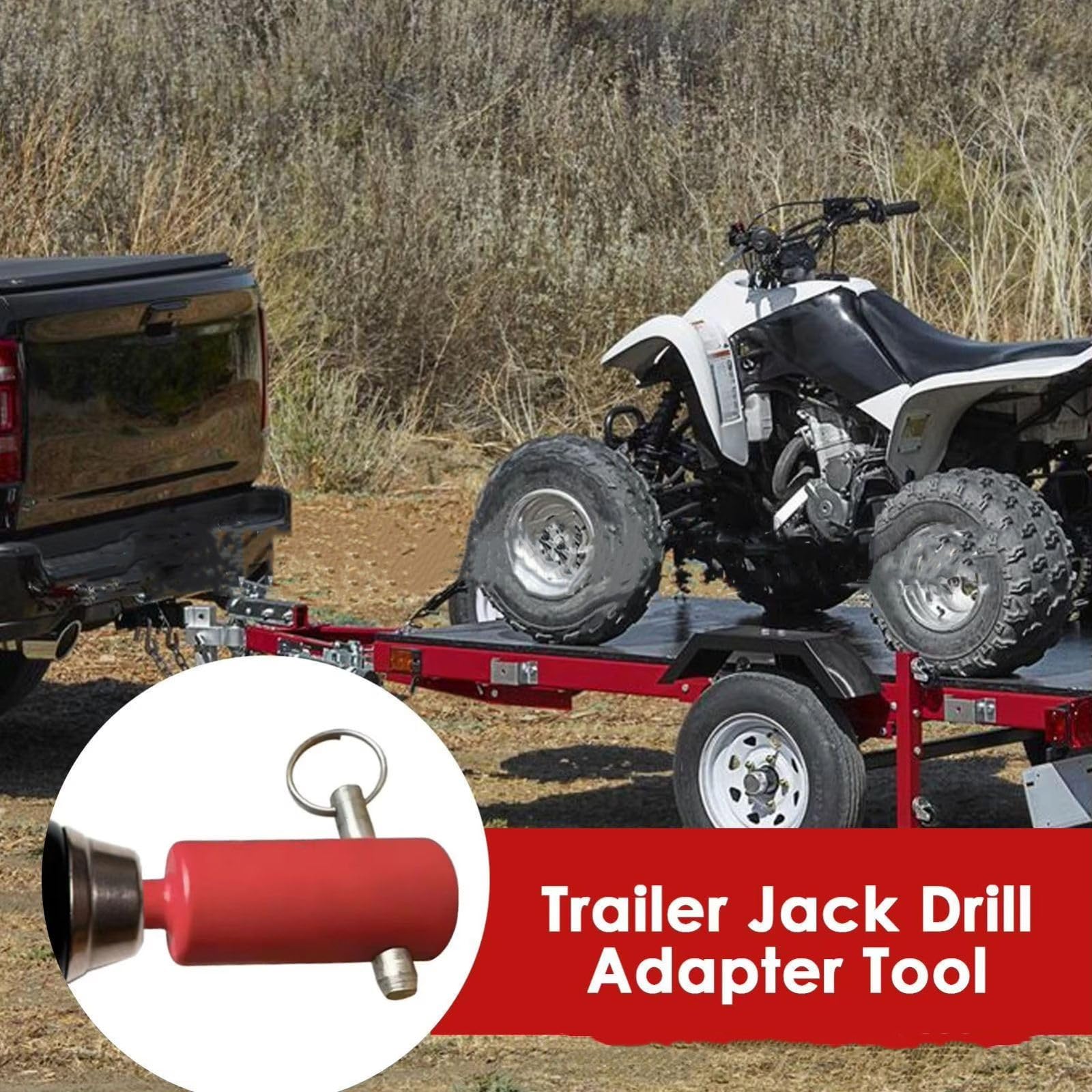 EZ Crank Trailer Jack Drill Adapter - Compatible with 1 Inch Jack Drive Shaft Stainless Steel Handle Cordless Drill Adapter with Socket Bit Attachment for Top Wind Trailer Crank — Amazon image 4