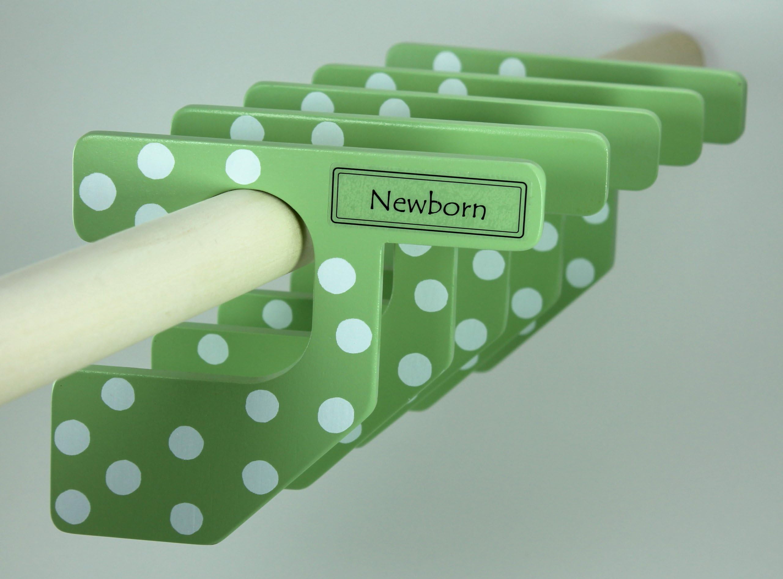The Happy Closet Baby Closet Dividers, Green and White Dots