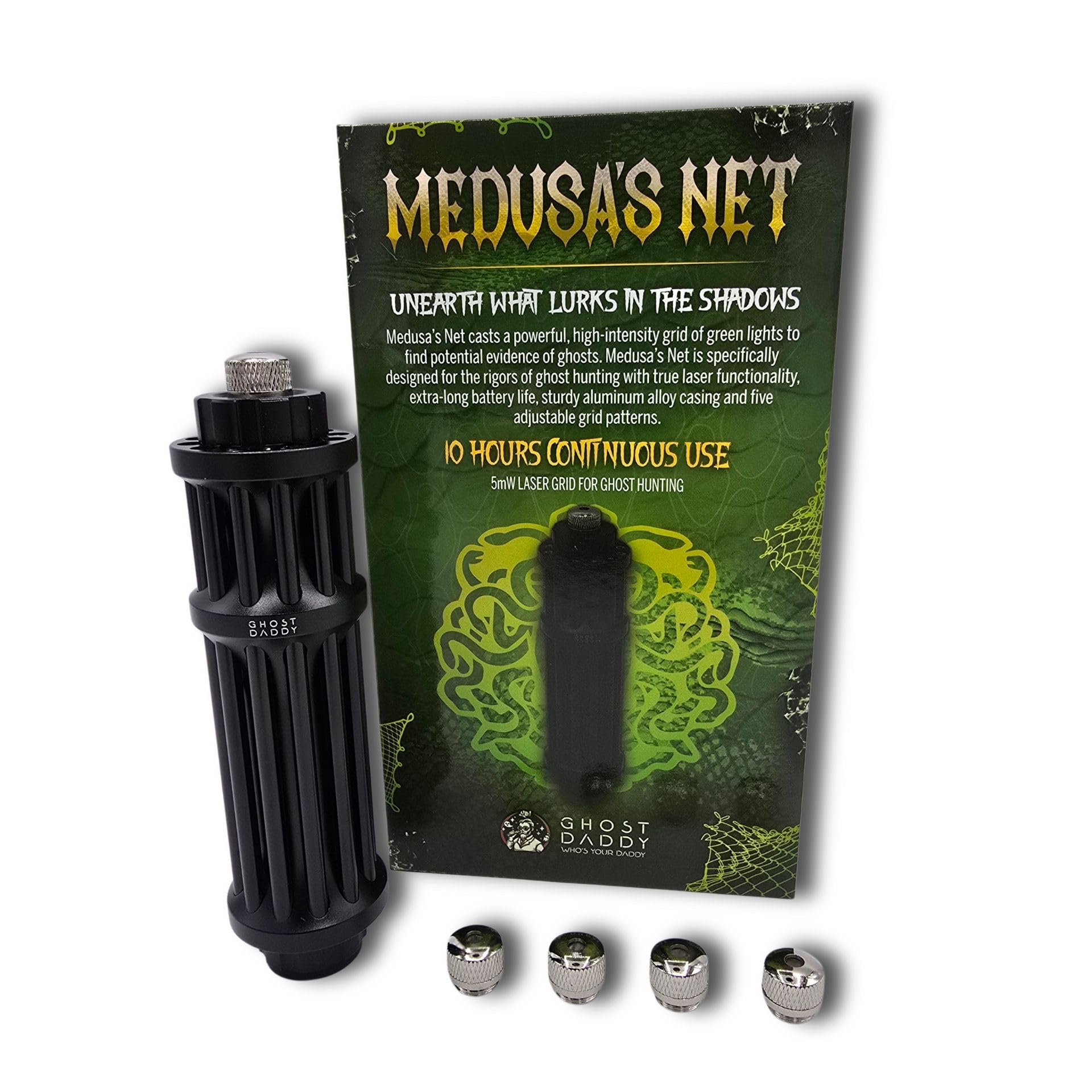 Medusa’s Net High-Intensity Green Laser Grid Projector for Ghost Hunting – USB-C Rechargeable, Extended Battery Life, Paranormal Investigation Tool
