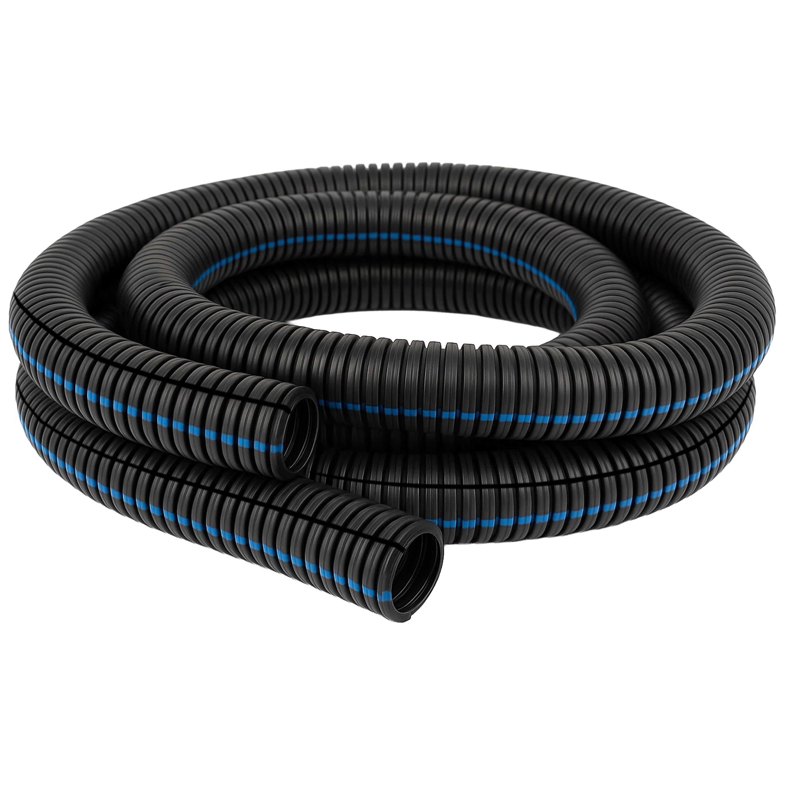 Electriduct 3/4" Flame Retardant Polypropylene Split Wire Loom Tubing Corrugated Conduit with Flammability Tracer - 100 Feet - Black