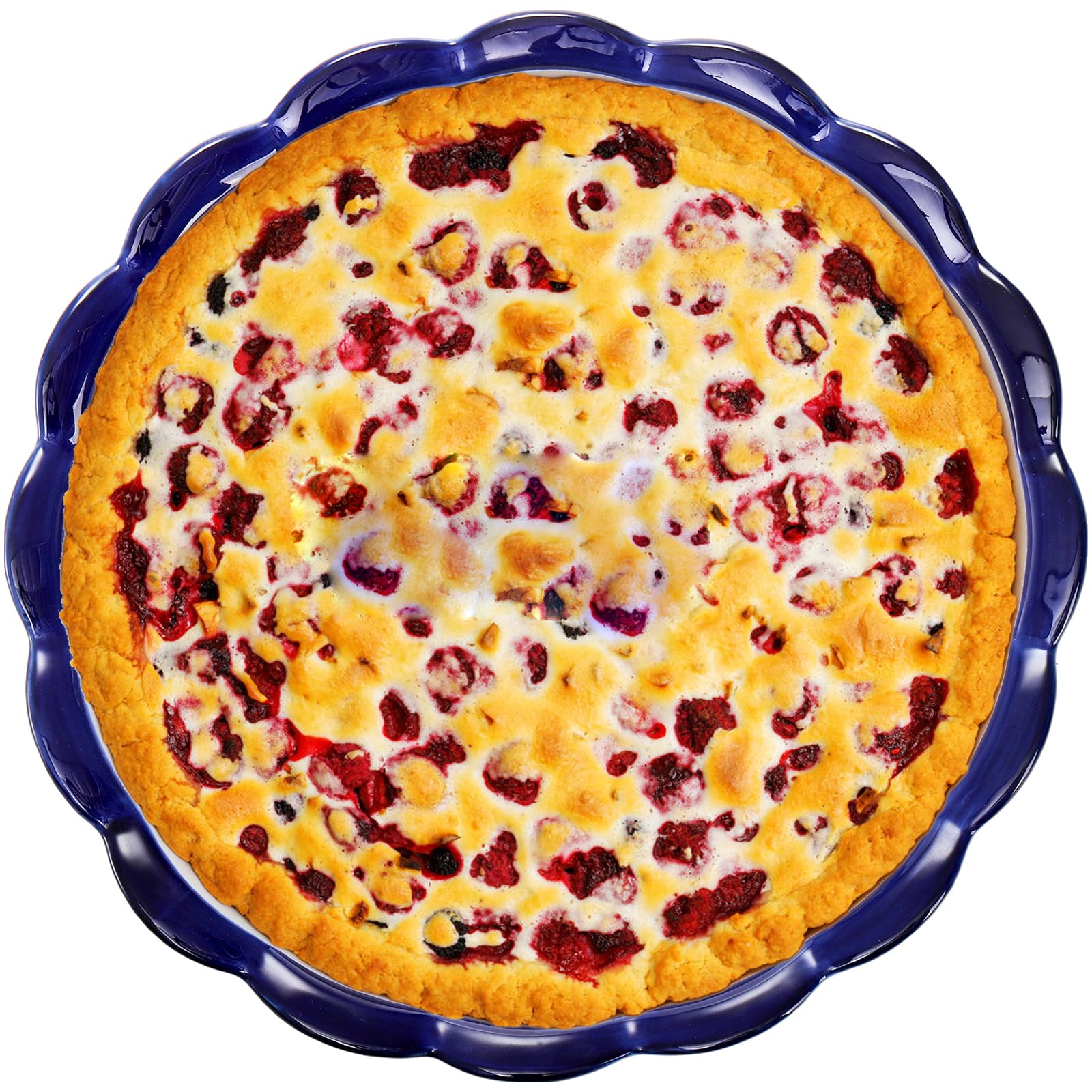 Tosnail Lot de 2 moules à tarte en céramique de 24,1 cm, plats à tarte profonds, assiettes à tarte fantaisie, grand plat à quiche rond anti-adhésif pour tartes aux fruits, tartes aux pommes, gâteaux,