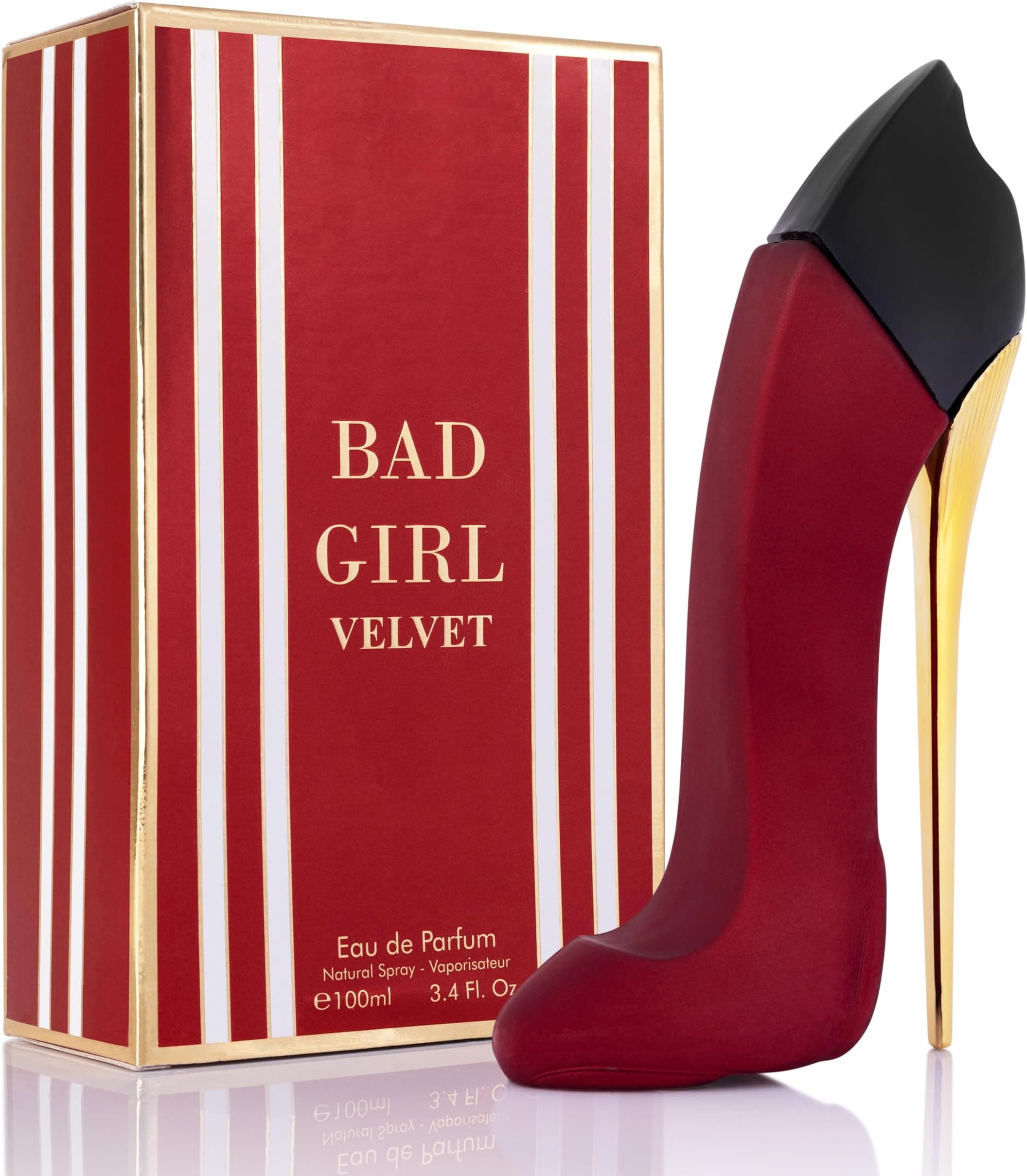 Bad Girl Velvet for Women Eau De Parfum 3.4 fl Oz- Sweet, Warm & Powdery Tone - Combination of Tonka Bean, Vanilla & Praline - Free of Paraben, Vegan & Cruelty-Free - Elegant 100ml bottle