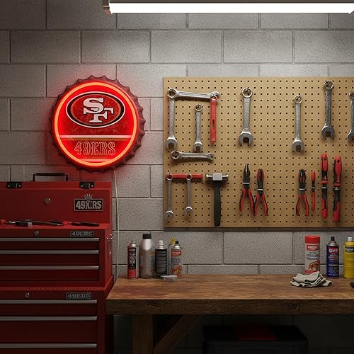 Vista 42 de Cartel de pared de Los Angeles Rams de 13 pulgadas con tapa de botella envejecida, edición limitada, de FOCO Rams, representa a la NFL y muestra tu