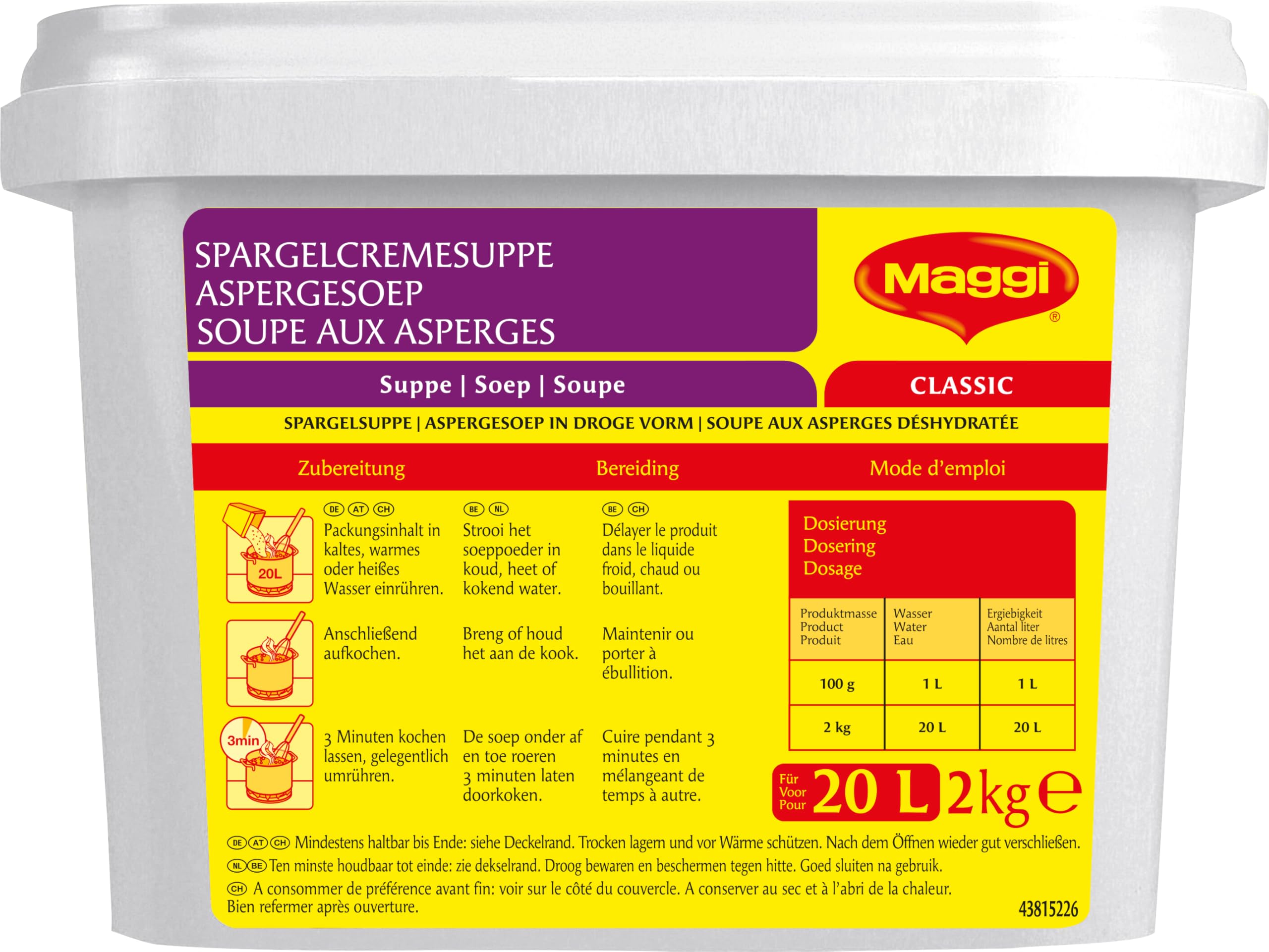 Maggi Soupe à asperges fine végétarienne 2 kg