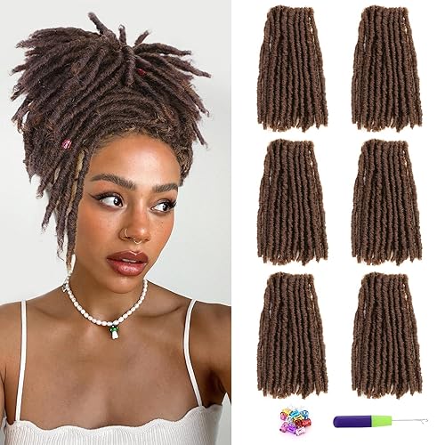 WIGNEE Pelo de ganchillo 120 hebras de pelo sintético de 8 pulgadas, rastas suaves pretrenzadas, rastas de rastas de rastas de 6 paquetes de cabello