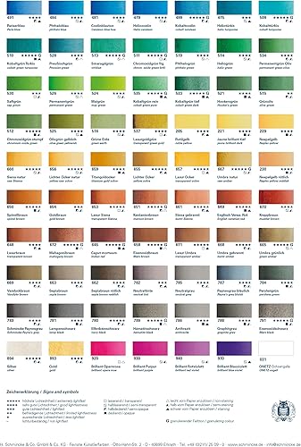 Miniatura 10 de Schmincke - Caja de color HORADAM AQUARELL con 24 mejores acuarelas, 74424097, caja de metal negro, juego de pintura, acuarelas premium, 24 x 12