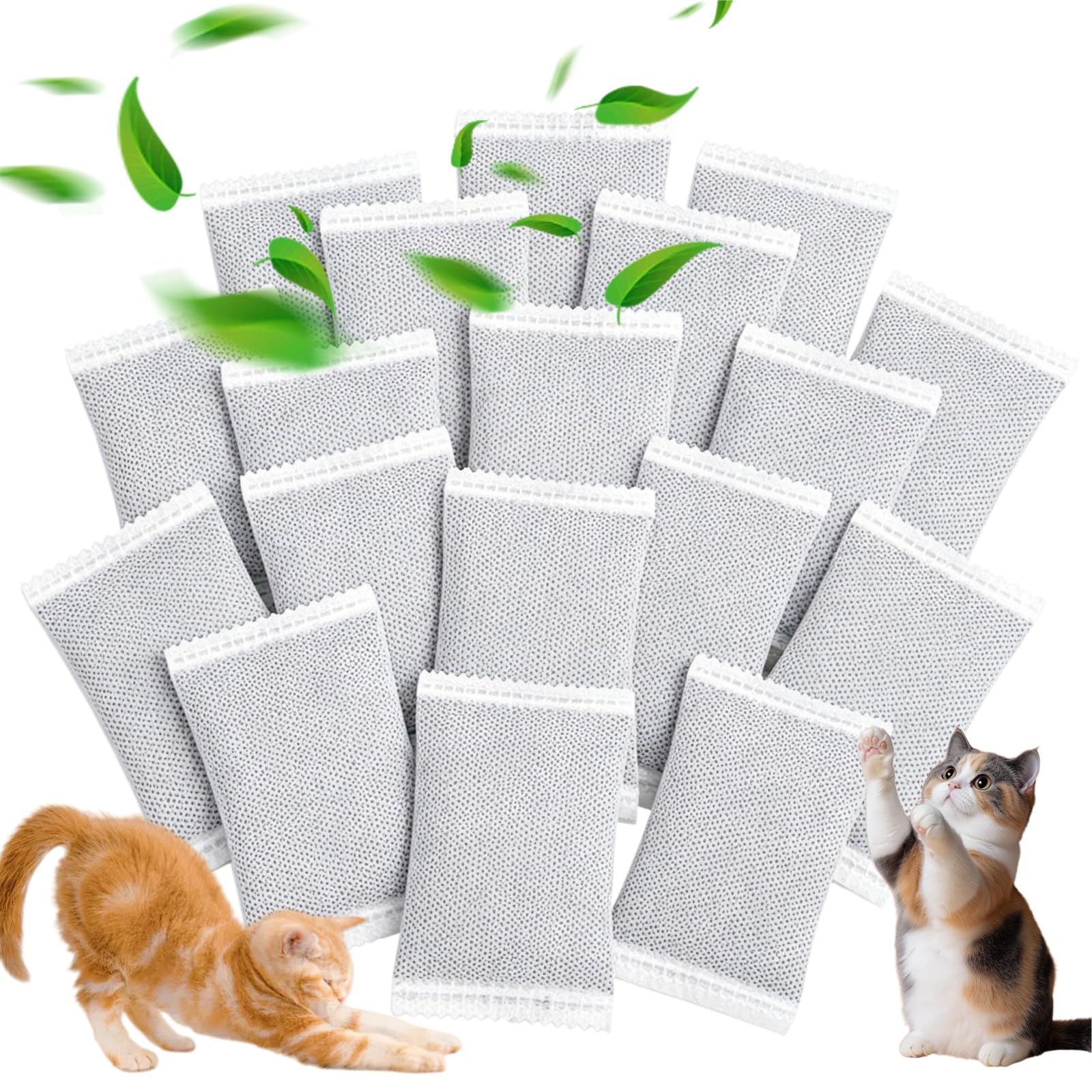 18 Pack Cat Litter Box Filter, Universal Odor Eliminator for Hooded Cat Litter Tray,Natural Activated Charcoal Filters Refills, Cat Toilet Odor Control Replacement for Automatic Litter Box