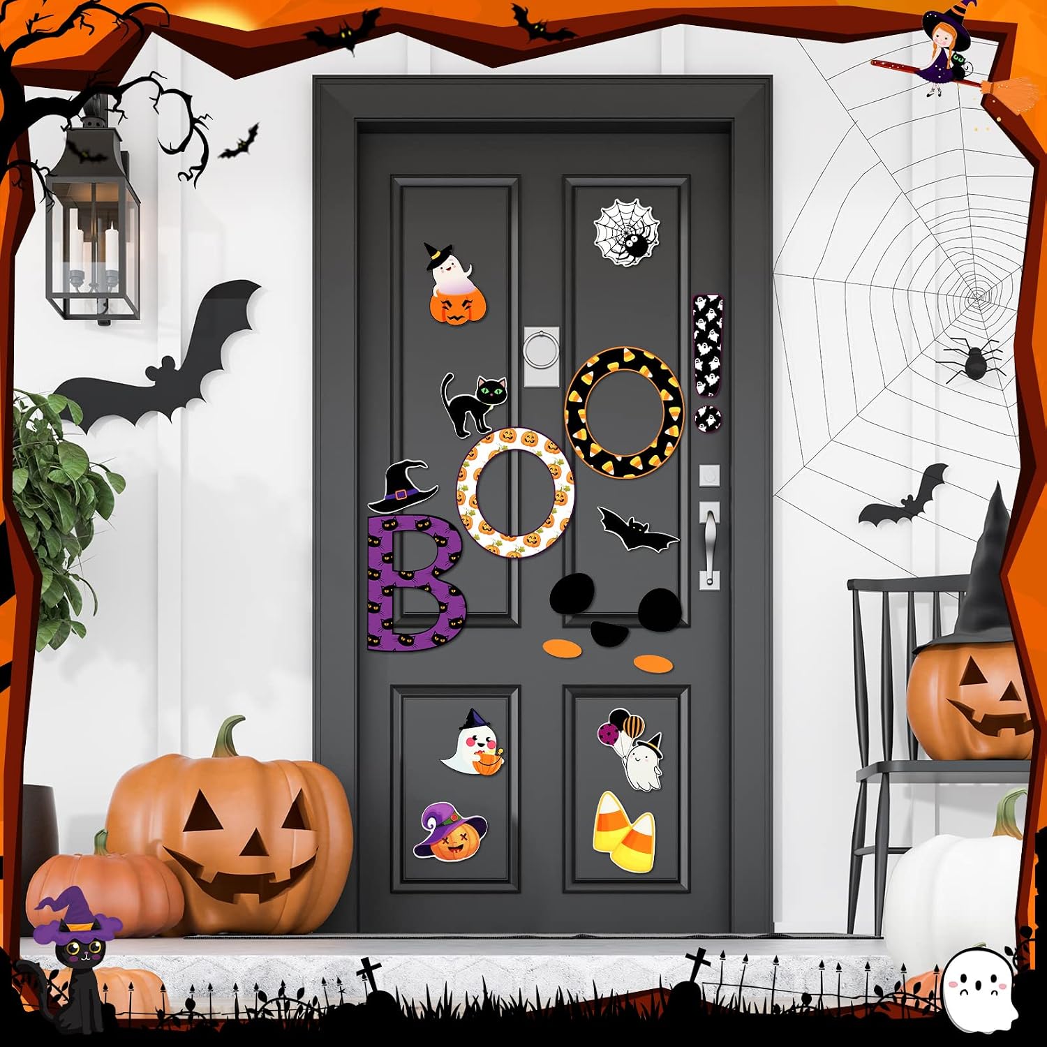 Konohan Halloween Garage Door Magnet Decor Bat Decal, Cute Style image 3
