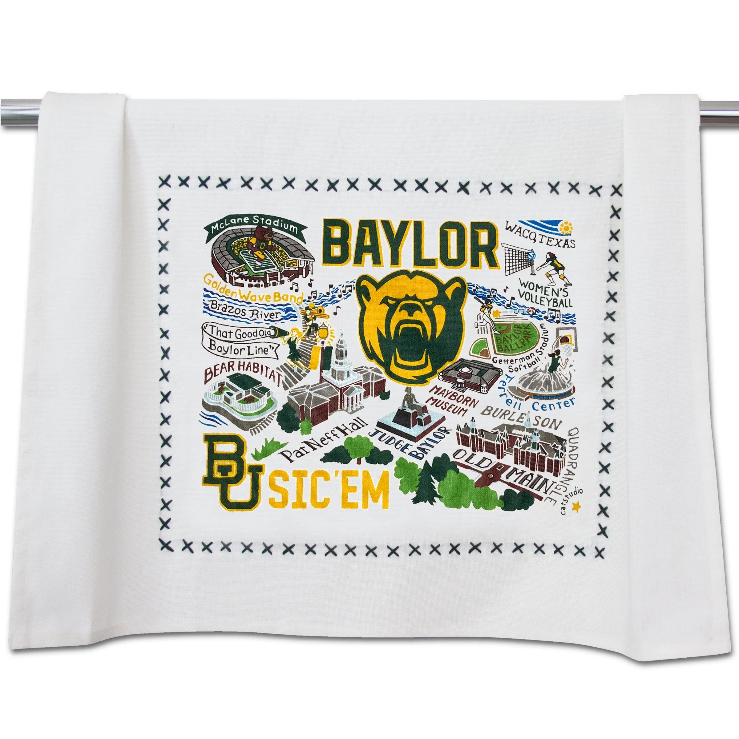 catstudioDish Towel, Baylor University Bears Hand Towel - Collegiate Kitchen Towel for Baylor Fans - Perfect Graduation Gift, Gift for Students, Parents and Alums