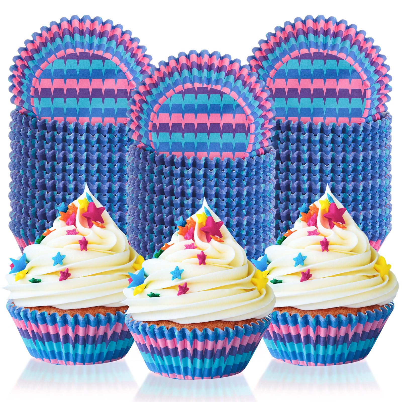 Vesici 300 Counts Video Game Mini Cupcake Liners Disposable Cupcake Cups Video Game Paper Baking Cups Wrappers for Ice Cream Snack Birthday Baking