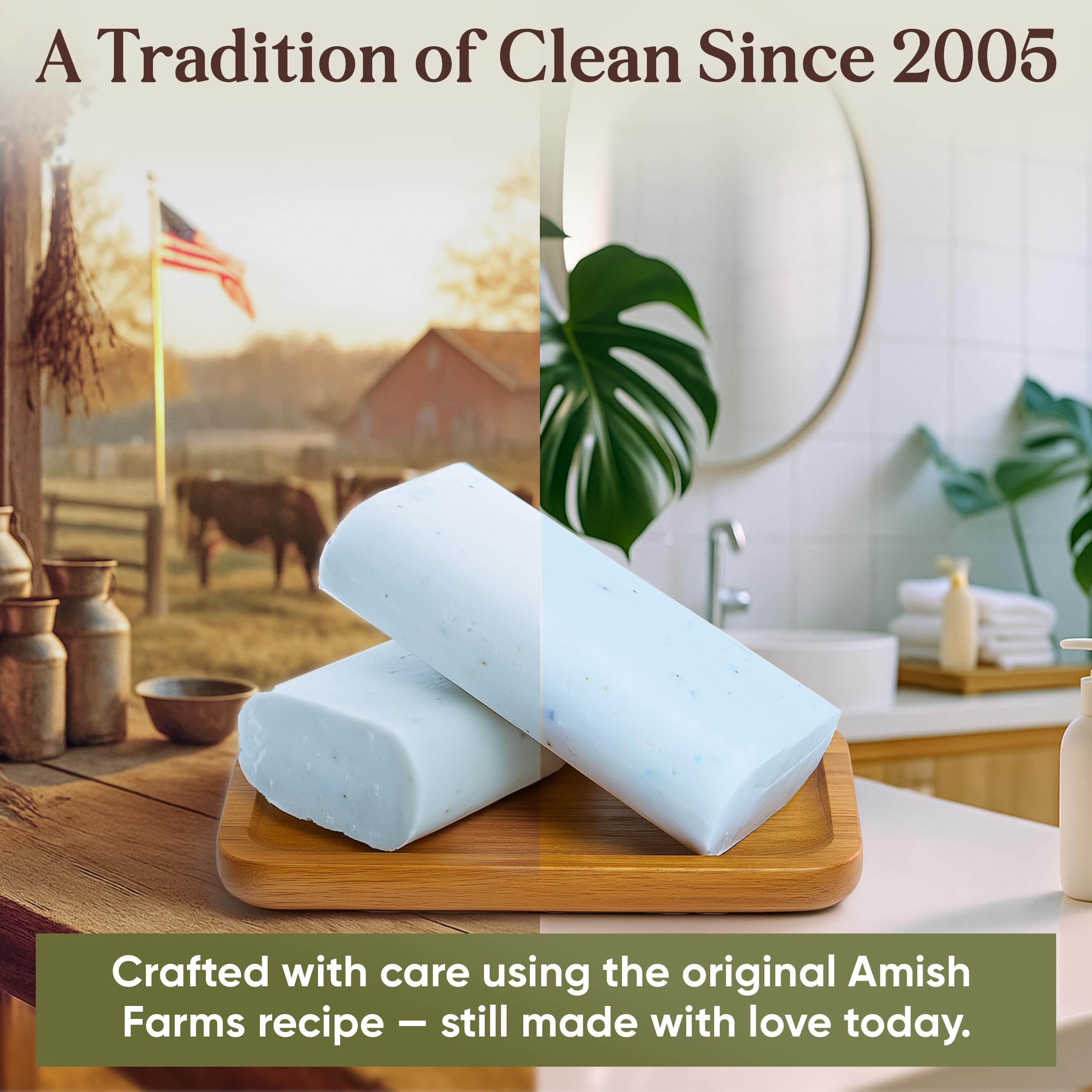 Amish Farms Soap 8-Bar Value Pack – 5 oz Bentonite Clay Bars, USA Made