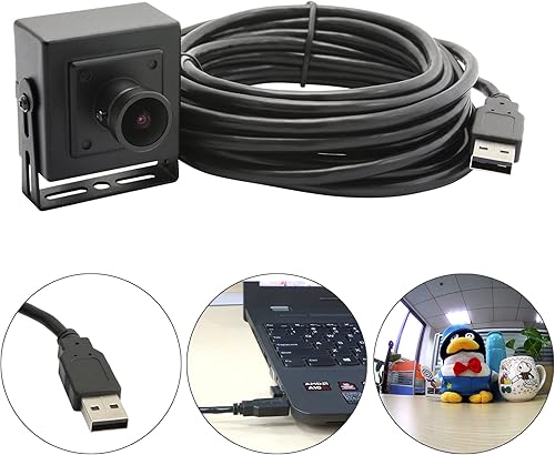 Miniatura 2 de ELP Cámara de ojo de pez USB 170 grados 960 p Cámara web de poca luz gran angular para computadora Raspberry Pi Mini UVC USB2.0 Lightburn Cámara