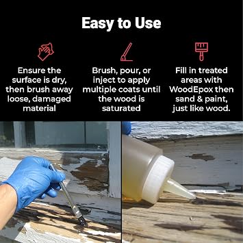 Abatron LiquidWood Kit - 2 Quarts - 2-Part Structural Wood Epoxy Resin - Wood Hardener and Consolidant - Perfect Primer for WoodEpox Epoxy Wood Filler | Restores And Strengthens Rotted Wood; Ideal Primer For WoodEpox Filler With Low Odor, Solvent-Free Formula