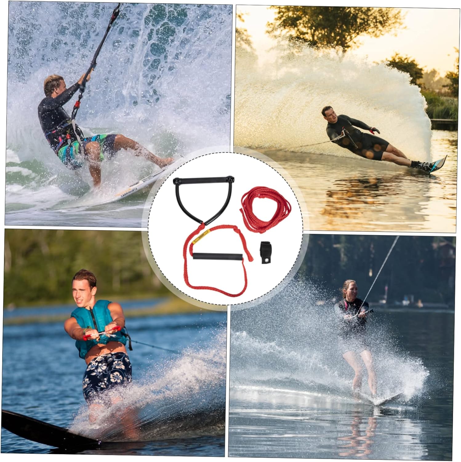 VANZACK Wakeboard Rope Wear Resistant Water Skiing Strap for Tubing Wakeboarding Durable Handle for Beginners Portable Sturdy Design