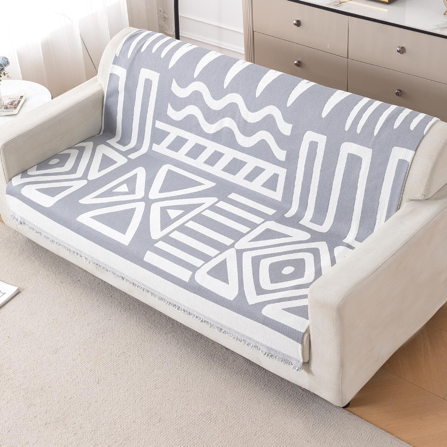 HOKIPO Premium Chenille Sofa Cover for 3 Seater Sofa |'Urban Tribe