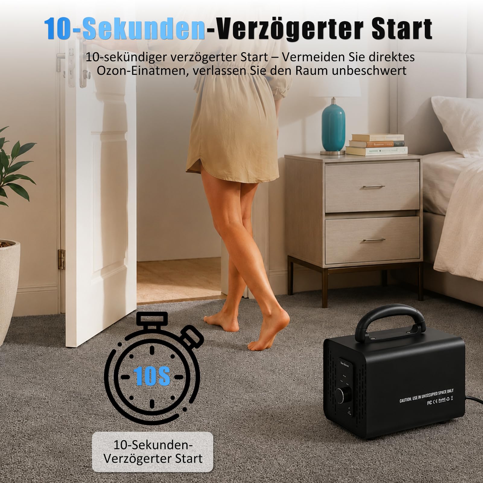 Ozongenerator 120,000mg/h, Smart Ozongerät mit 2 Modi CYCLE & TIMER, Ozon Luftreiniger mit verzögerter Startfunktion & 120 Min Timer, O3 Ozonisator für Wohnung Auto Haustier- und Küchengerüche