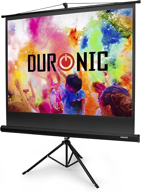 Duronic Projector Screen TPS60 /43 60" Portable Tripod Projection Screen Brilliant Matt White For | School | Theatre | Cinema | Home | (Screen: 122cm (W) X 91cm (H) 4K / 8K Ultra HDR 3D Ready