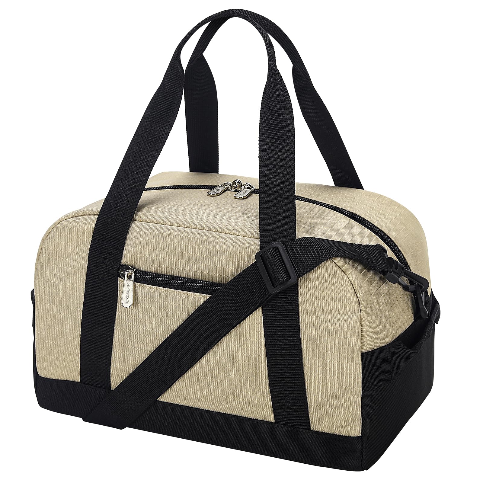 Apenze Small Gym Bag Carry On Bag - 12 in Mini Duffle Bag Lightweight for Overnight Travel(Camel)