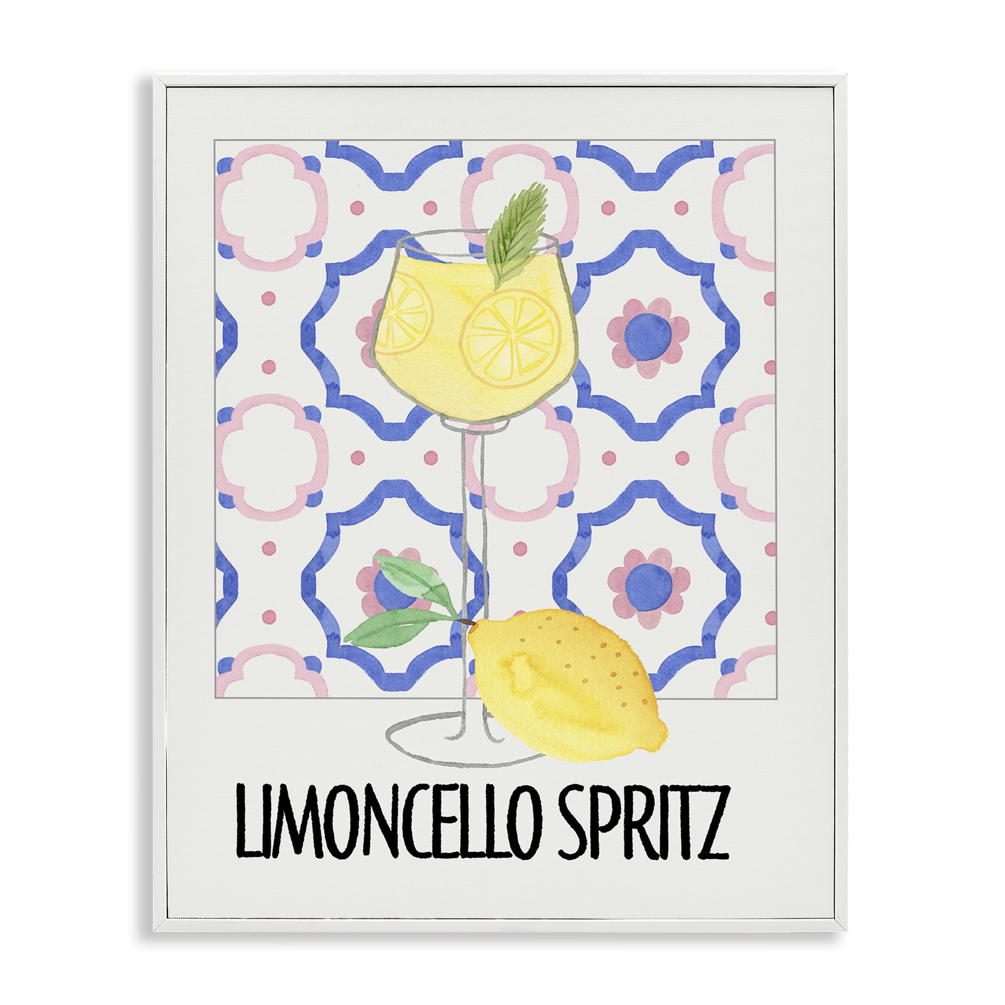 Stupell Industries Coastal White (Textured) Italy Spritz Kitchen, 16 X 20 Inch Framed Giclée Print