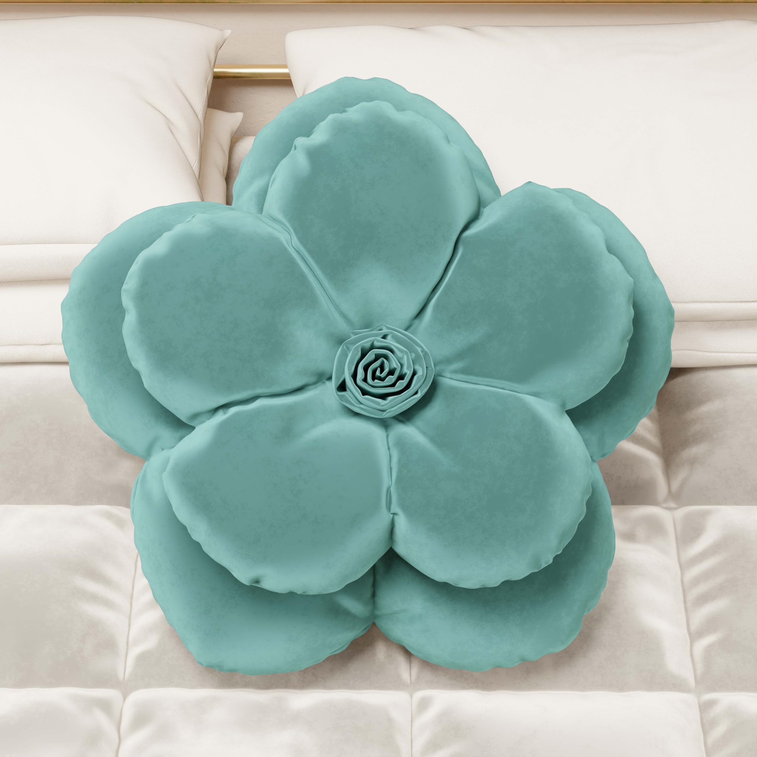 Housses de coussin de chambre à coucher en velours rembourré forme fleur