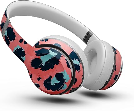 Design Skinz Leopard Coral and Teal V23 Skin Decal Vinyl Full-Body Wrap Kit Compatible with The Beats by Dre Studio 3 Wireless