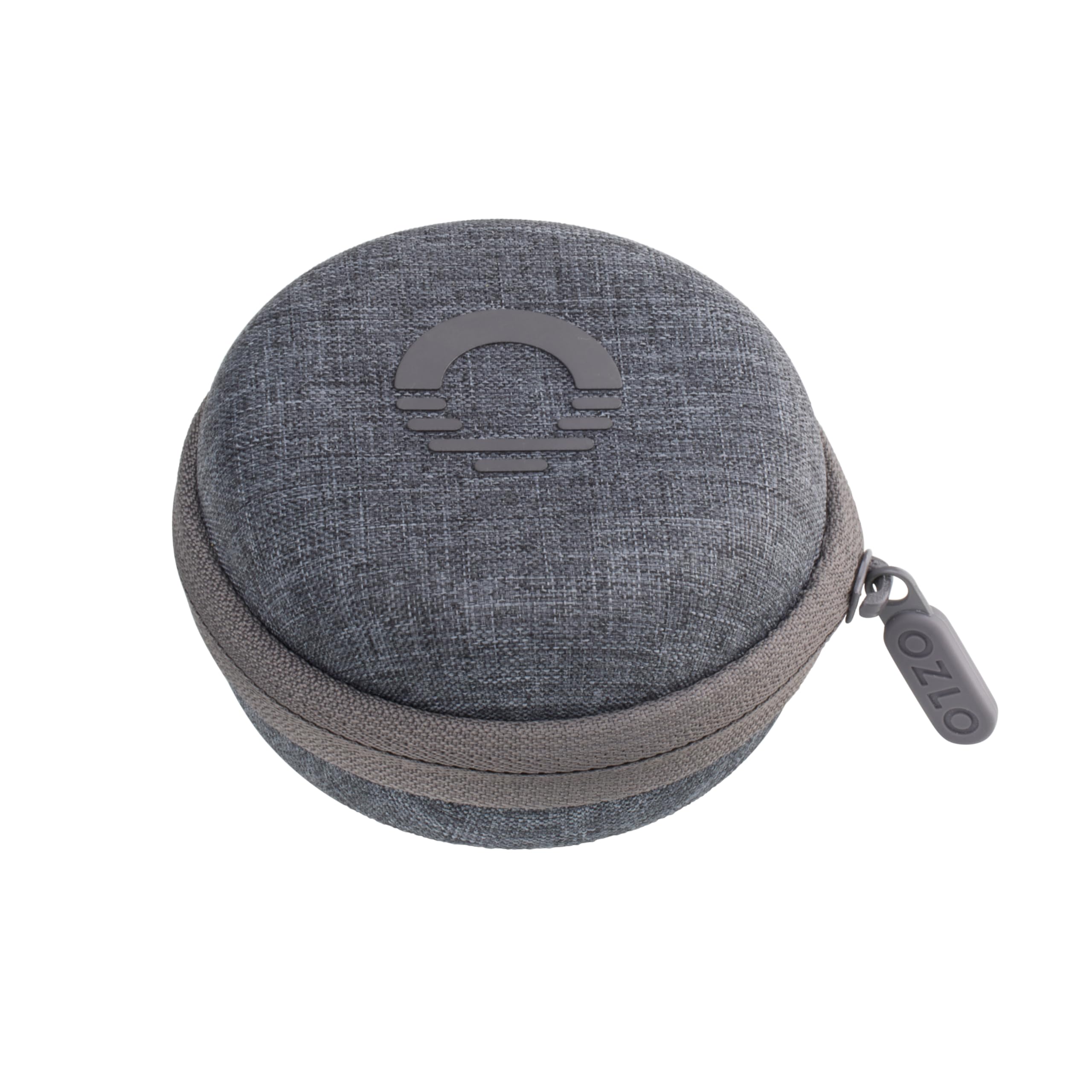 Ozlo Sleepbuds Étui de voyage | Étui rigide pour écouteurs de sommeil | Tissu tissé avec fermeture éclair | Poche en maille pour ranger le câble de charge | Gris