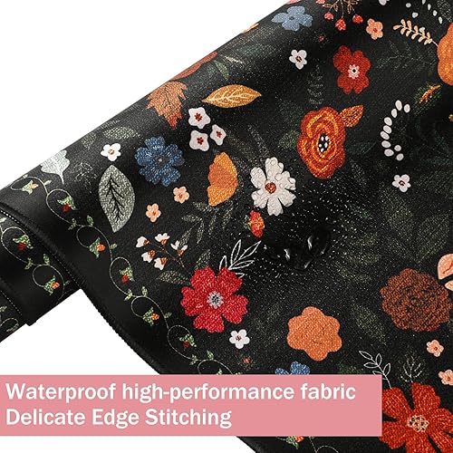 Miniatura 6 de Retro Floral Desk Mat Desk Pad XXL Large Mouse Pad Vintage Boho Non Slip Mouse Pads with Stitched Edges Waterproof for Women Student Computer