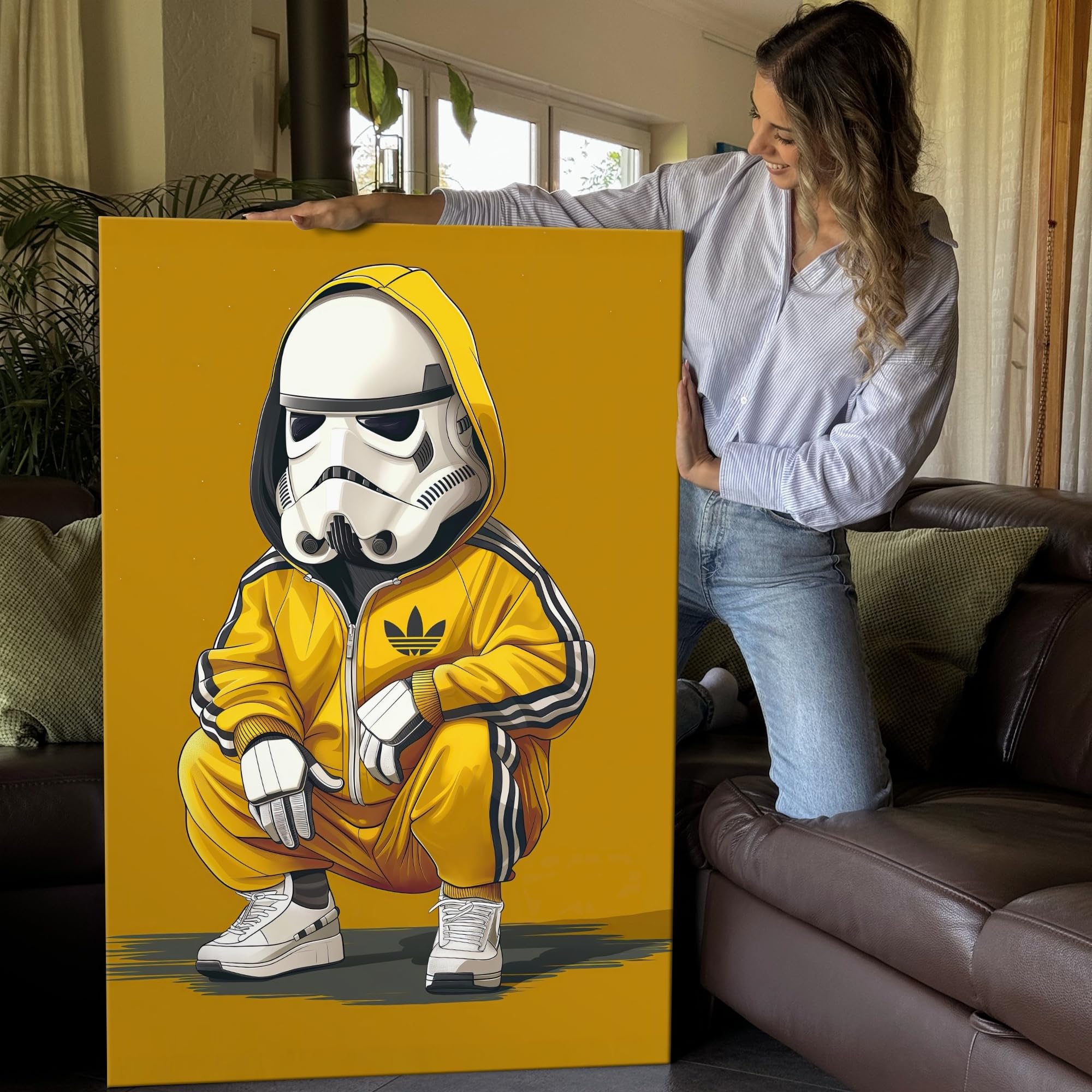 Artmazing | Bild bunt | S-Art Bilder | Modernes Wandbild XXL | Wohnzimmer Wanddeko | Leinwandbild | Gelb, Retro