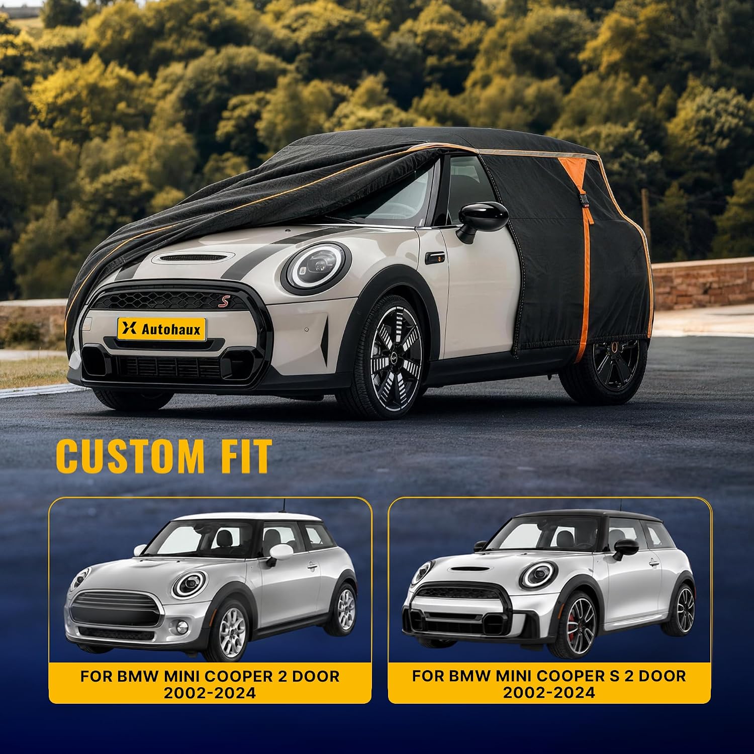 X AUTOHAUX 210D-PU Outdoor Car Cover for BMW for Mini Cooper S 2 Door 02-24 image 2