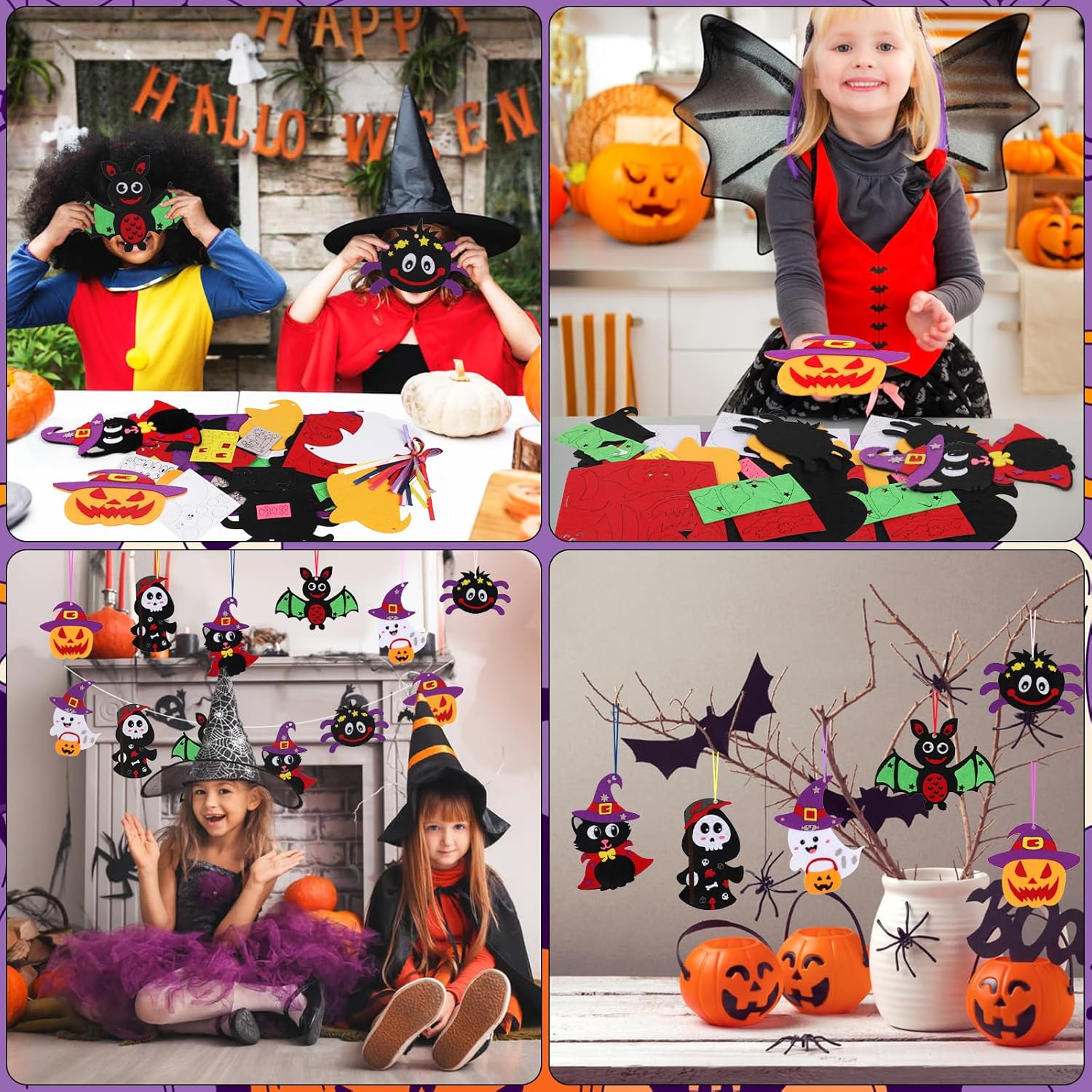 STEFORD 12 Pcs Halloween Craft Kit, Make Your Own Foam Stickers Arts and Crafts DIY for Kids Boys & Girls Party Supplies Decoration