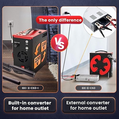 Miniatura 6 de GX PUMP GX-E-CS3-I - Compresor de aire portátil PCP, convertidor doméstico integrado, parada automática, sin aceite, filtro separador de agua y