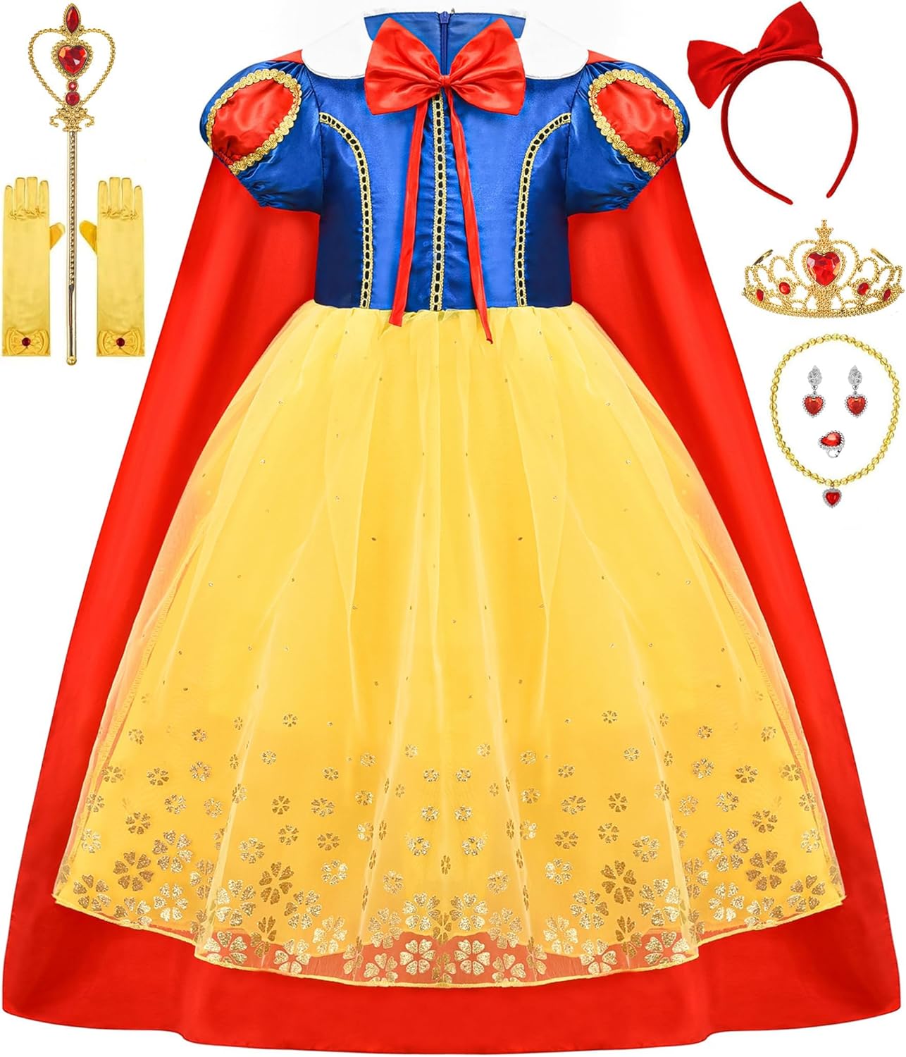 Avady Princess Costume for Girls Princess Dress Up Kids Birthday Party Halloween Costume