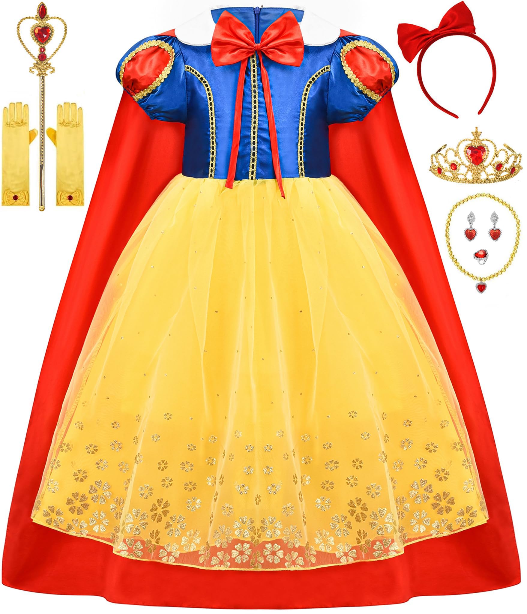 Avady Princess Costume for Girls Princess Dress Up Kids Birthday Party Halloween Costume