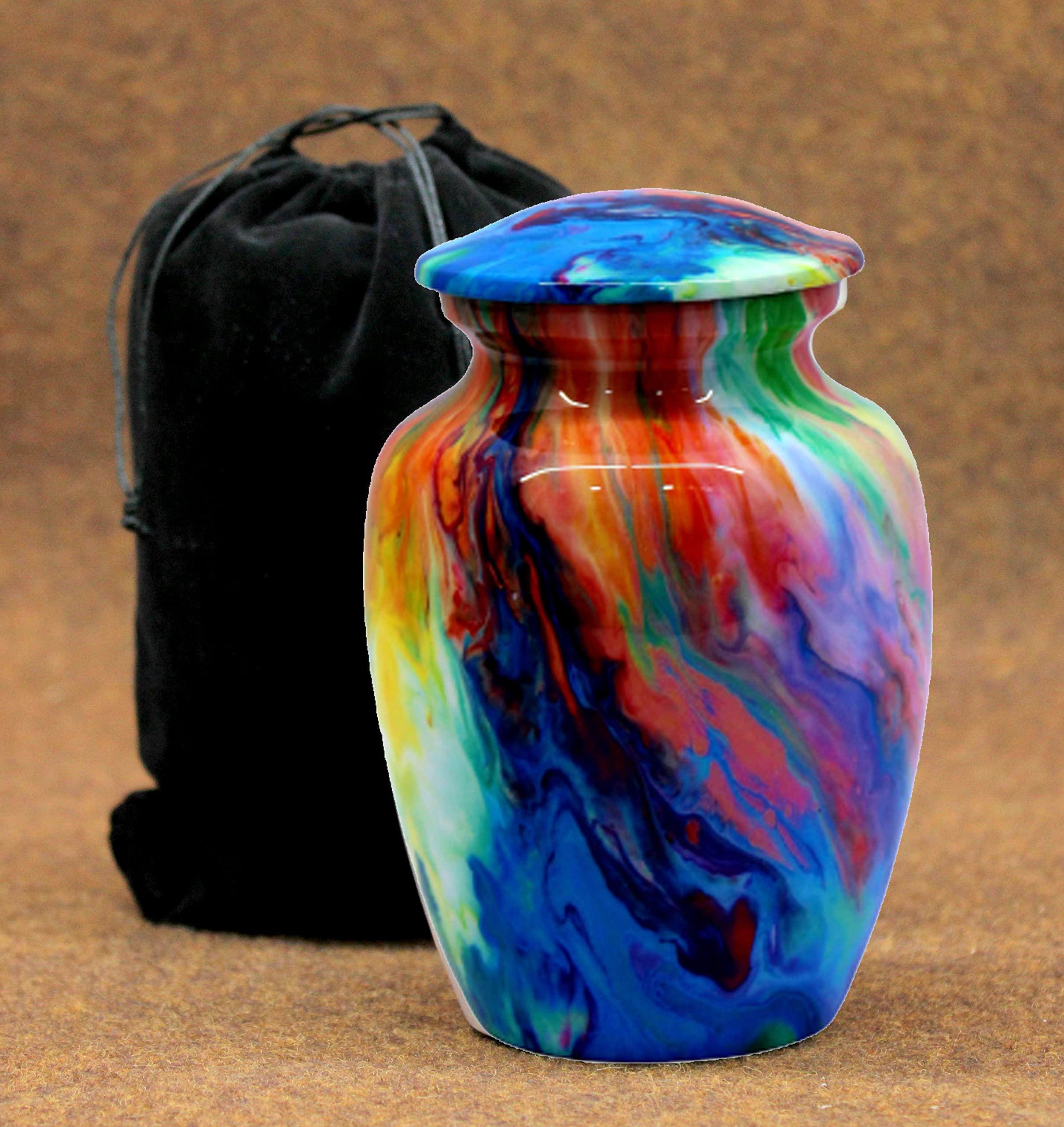 eSplanade Tarro de metal para cenizas humanas, urna funeraria, multicolor, 6 pulgadas