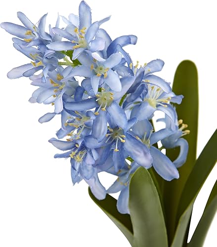 Miniatura 2 de Nearly Natural Flores artificiales de seda jacinto (juego de 4), 13 pulgadas de alto x 4 pulgadas de ancho x 3 pulgadas de profundidad, azul, 4