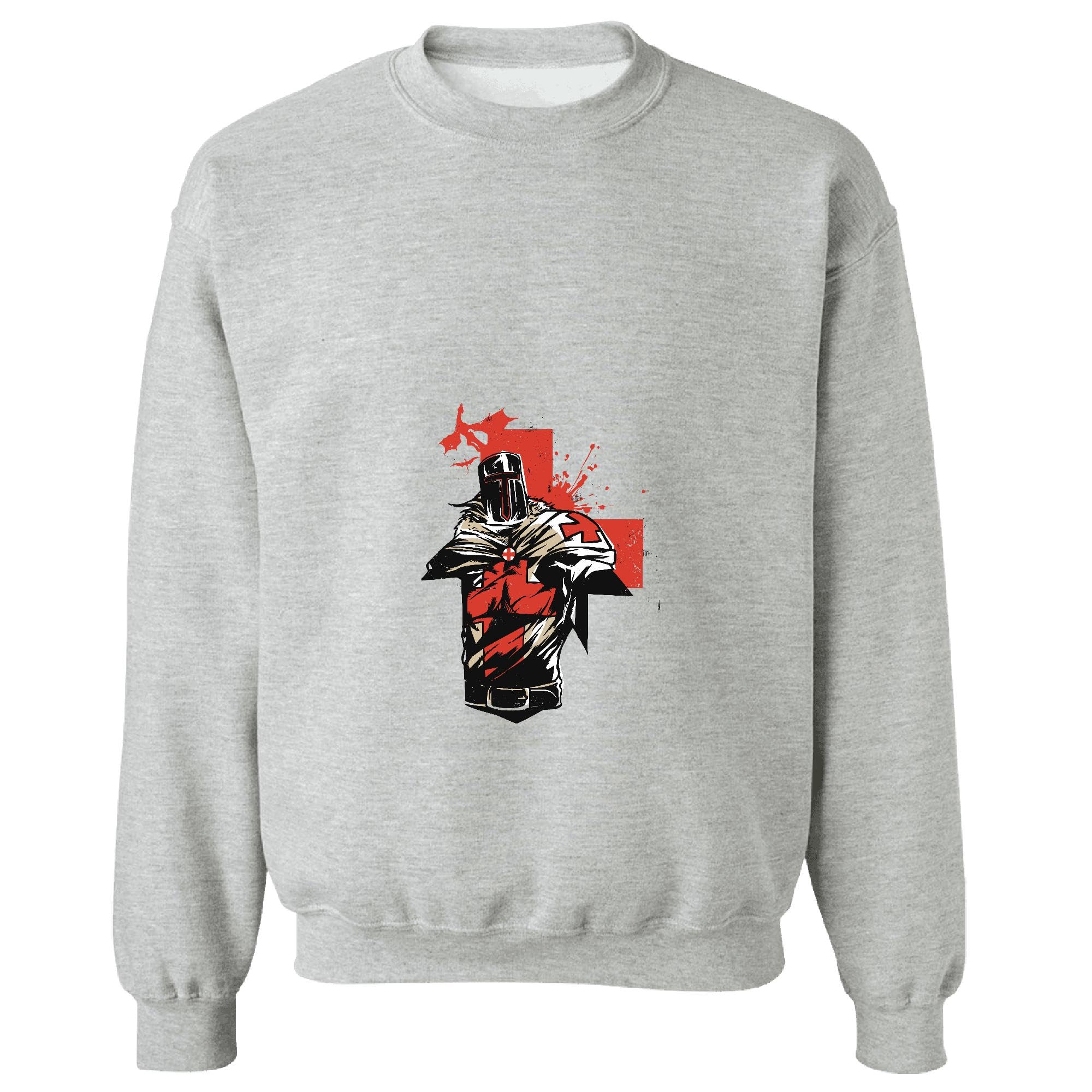 Tee Gift for History Lovers Red Cross Knight Design for Medieval Fans White Muticolor Unisex Sweatshirt