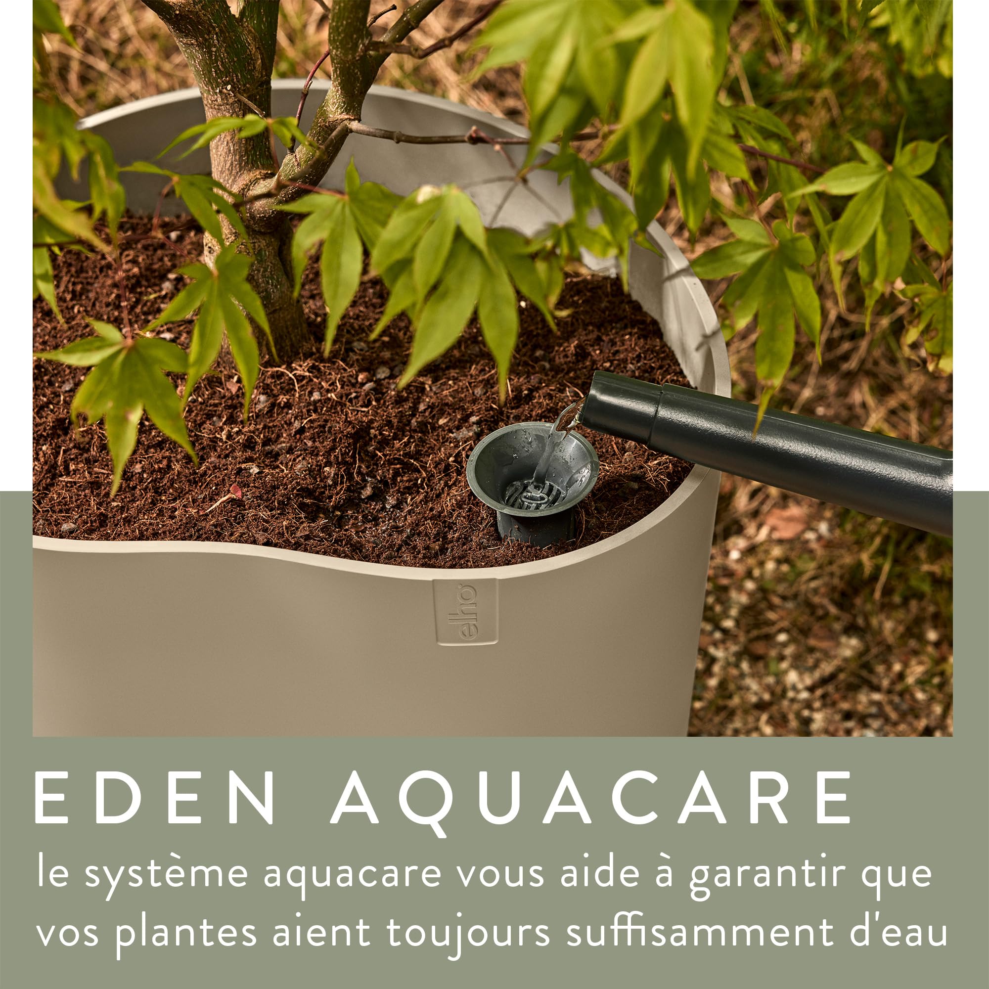 Elho Eden Aquacare High 40cm Pot de Fleur - Taupe Doux