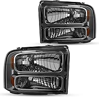 Vista 9 de DWVO - Conjunto de faros delanteros compatibles con Ford Super Duty 2008 2009 2010 08 09 10, lámparas de repuesto, lente transparente, reflector