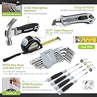 Vista 8 de WORKPRO Taladro inalámbrico de iones de litio y caja de herramientas, juego de taladro eléctrico de 8 V 2.0 Ah con kit de herramientas manuales